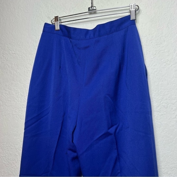 Vintage Christian Dior Blue Pleated Wool Pants - Picture 6 of 11